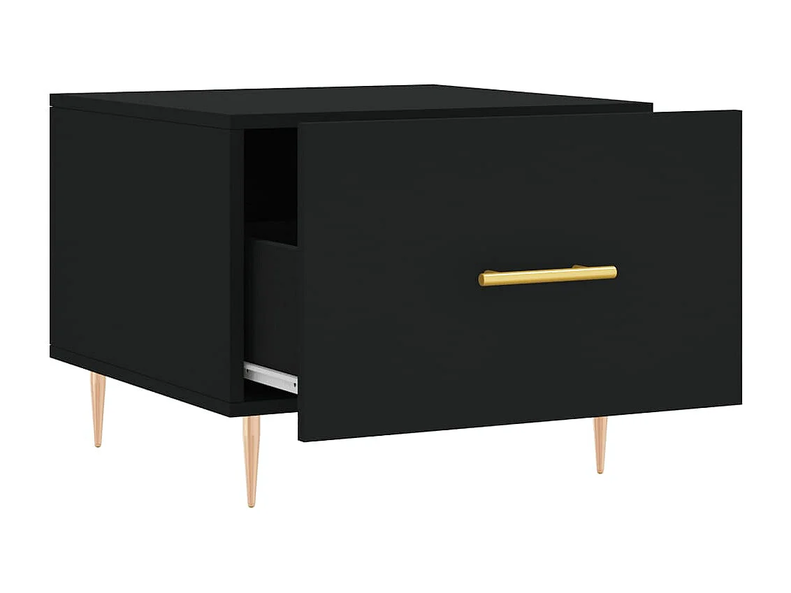 Tables basses 2 pcs noir 50x50x40 cm bois d'ingénierie