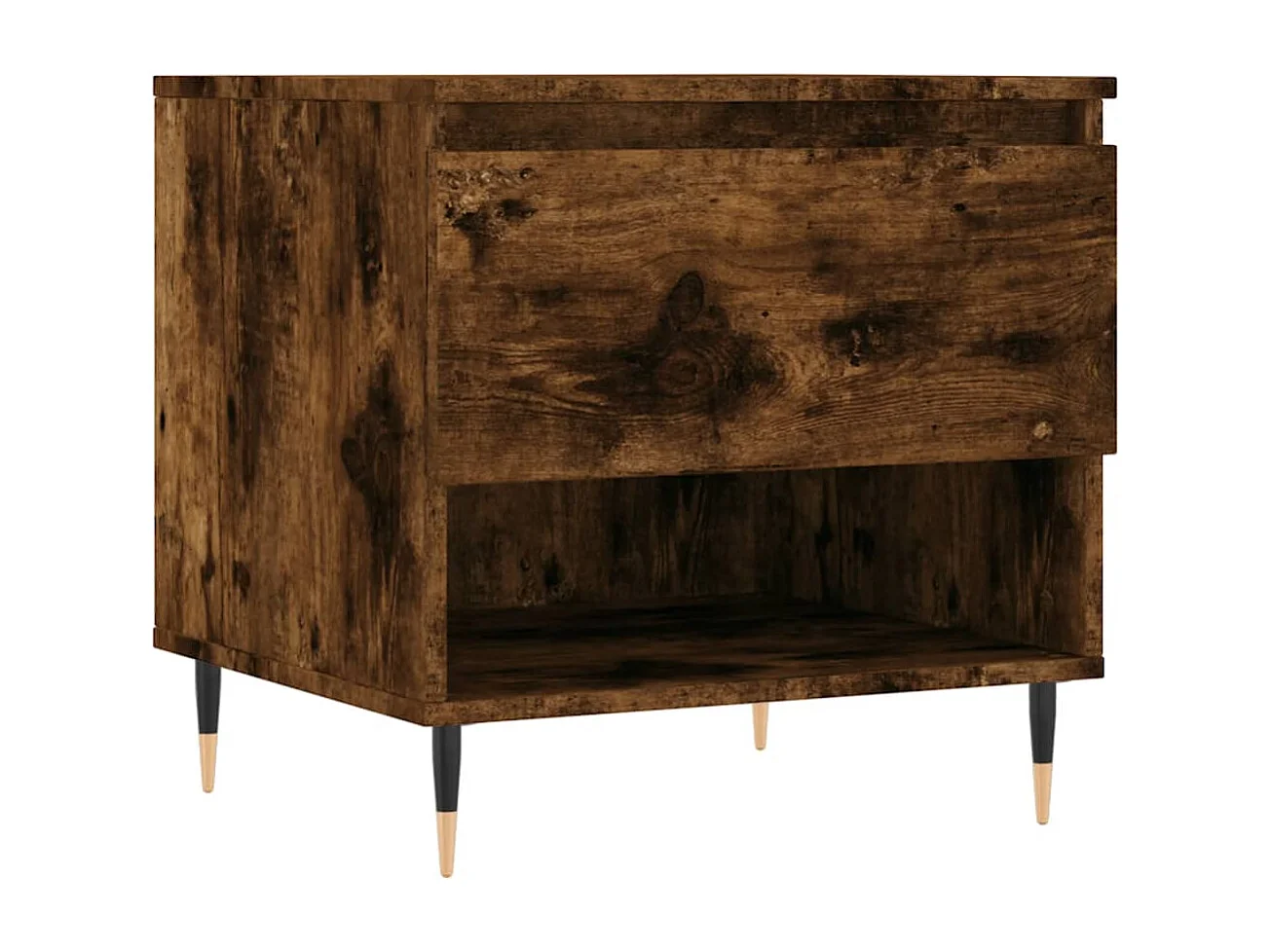 Table basse chêne fumé 50x46x50 cm bois d'ingénierie