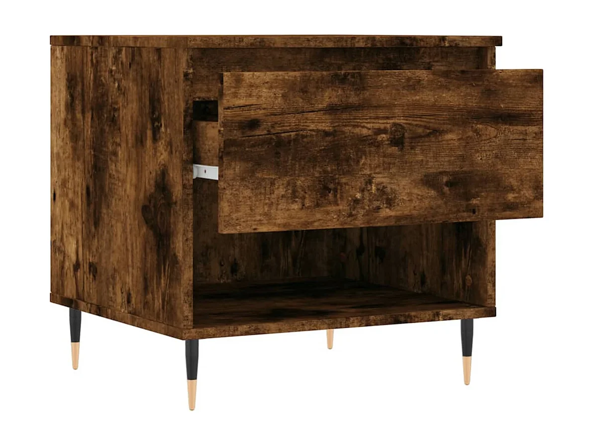 Table basse chêne fumé 50x46x50 cm bois d'ingénierie