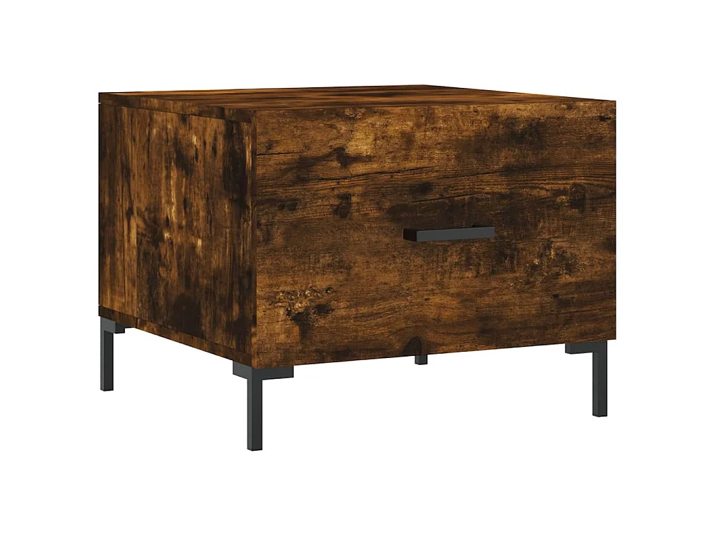 Salontafels 2 st 50x50x40 cm bewerkt hout gerookt eikenkleurig