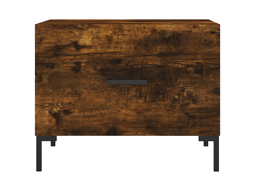 Salontafels 2 st 50x50x40 cm bewerkt hout gerookt eikenkleurig