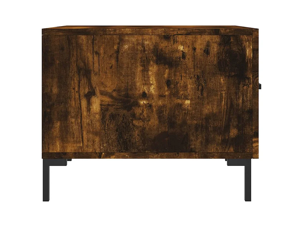 Salontafels 2 st 50x50x40 cm bewerkt hout gerookt eikenkleurig