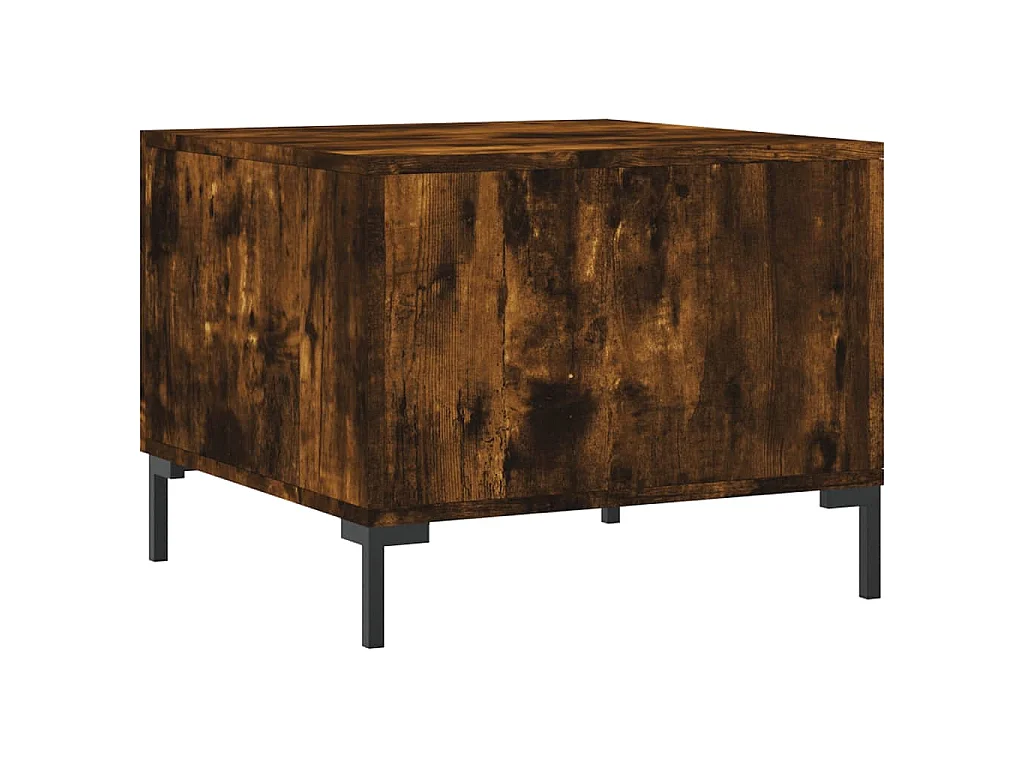 Salontafels 2 st 50x50x40 cm bewerkt hout gerookt eikenkleurig