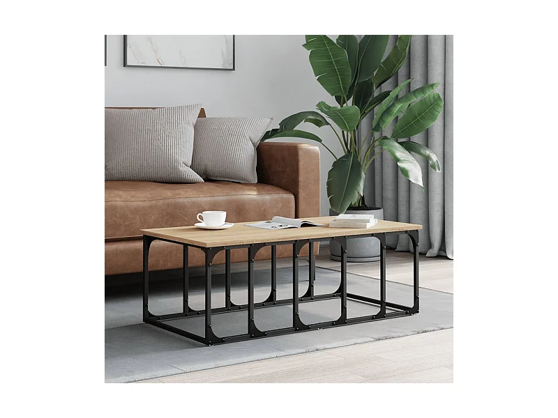 Salontafel 100x50x35,5 cm bewerkt hout sonoma eikenkleurig