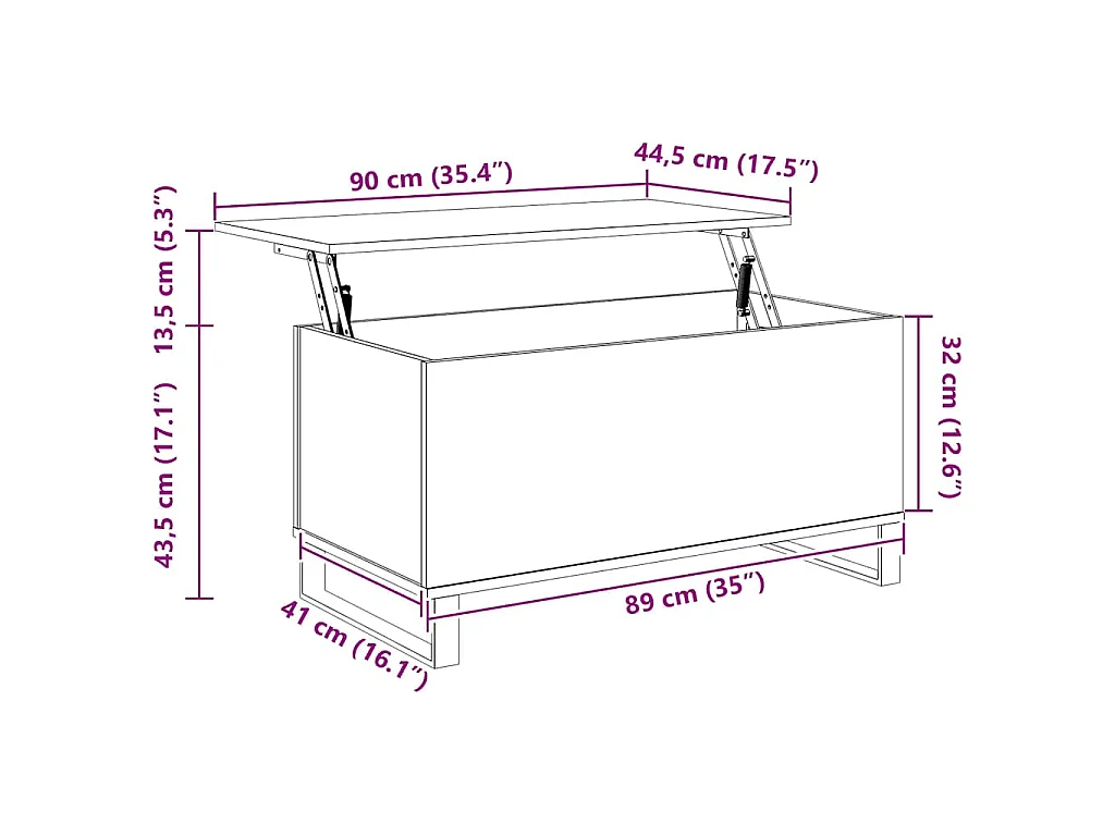 Table basse Chêne sonoma 90x44,5x45 cm Bois d'ingénierie