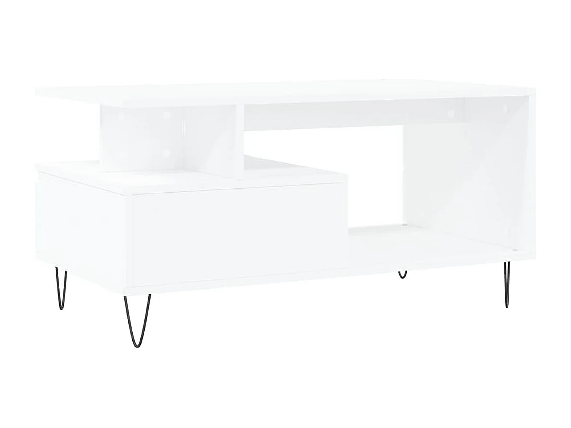 Tavolino da Salotto Bianco 90x49x45 cm in Legno Multistrato
