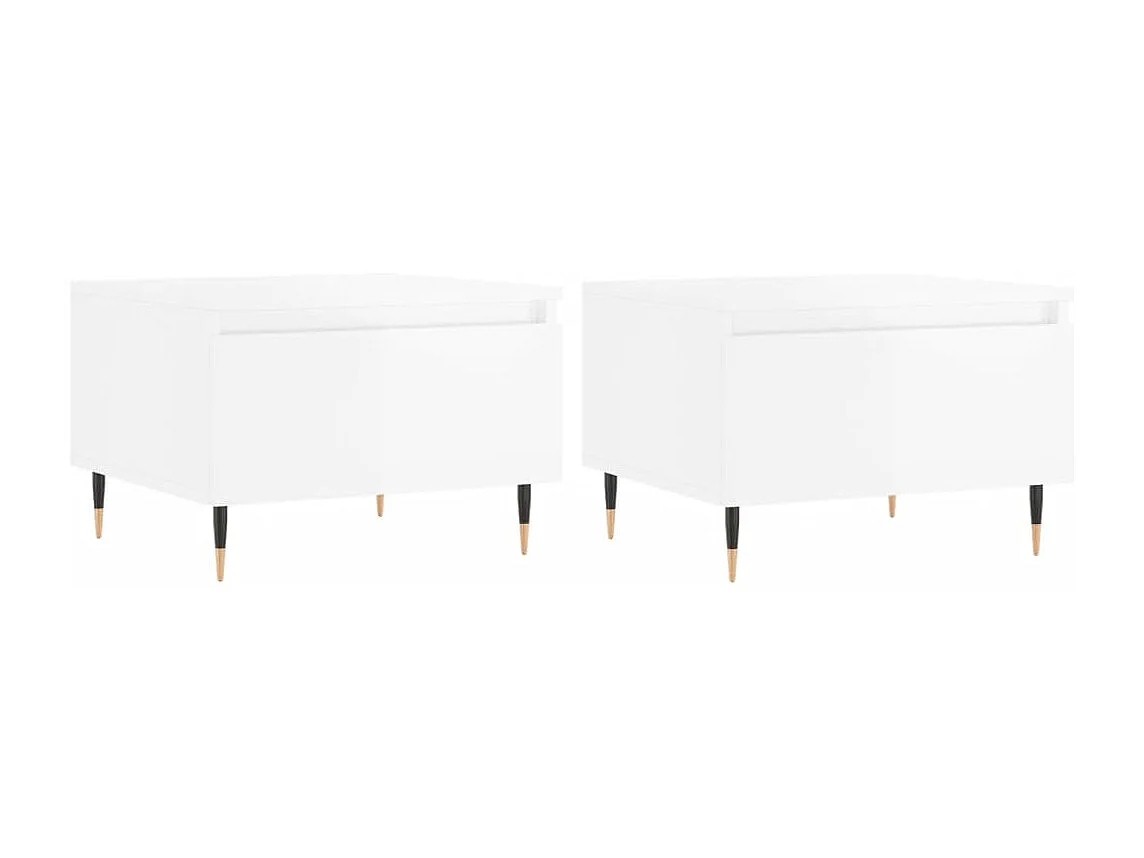 Tables basses 2 pcs blanc brillant 50x46x35cm bois d'ingénierie
