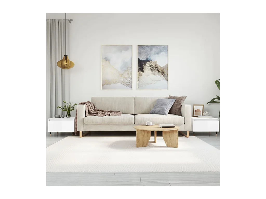 Tables basses 2 pcs blanc brillant 50x46x35cm bois d'ingénierie