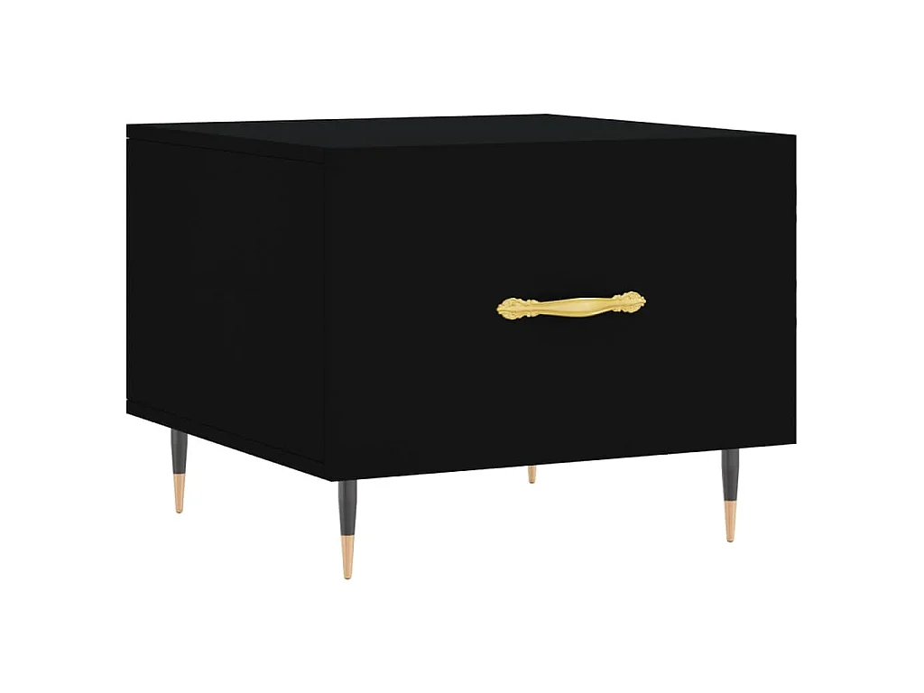 Mesas de centro 2 uds madera de ingeniería negro 50x50x40 cm