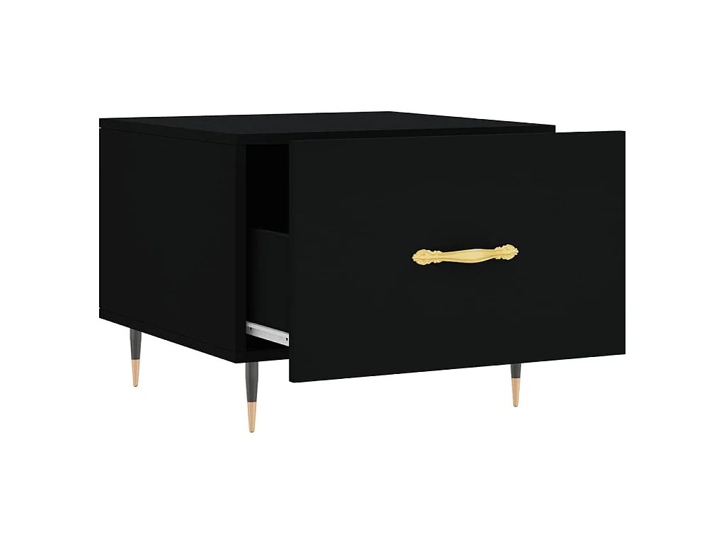 Mesas de centro 2 uds madera de ingeniería negro 50x50x40 cm