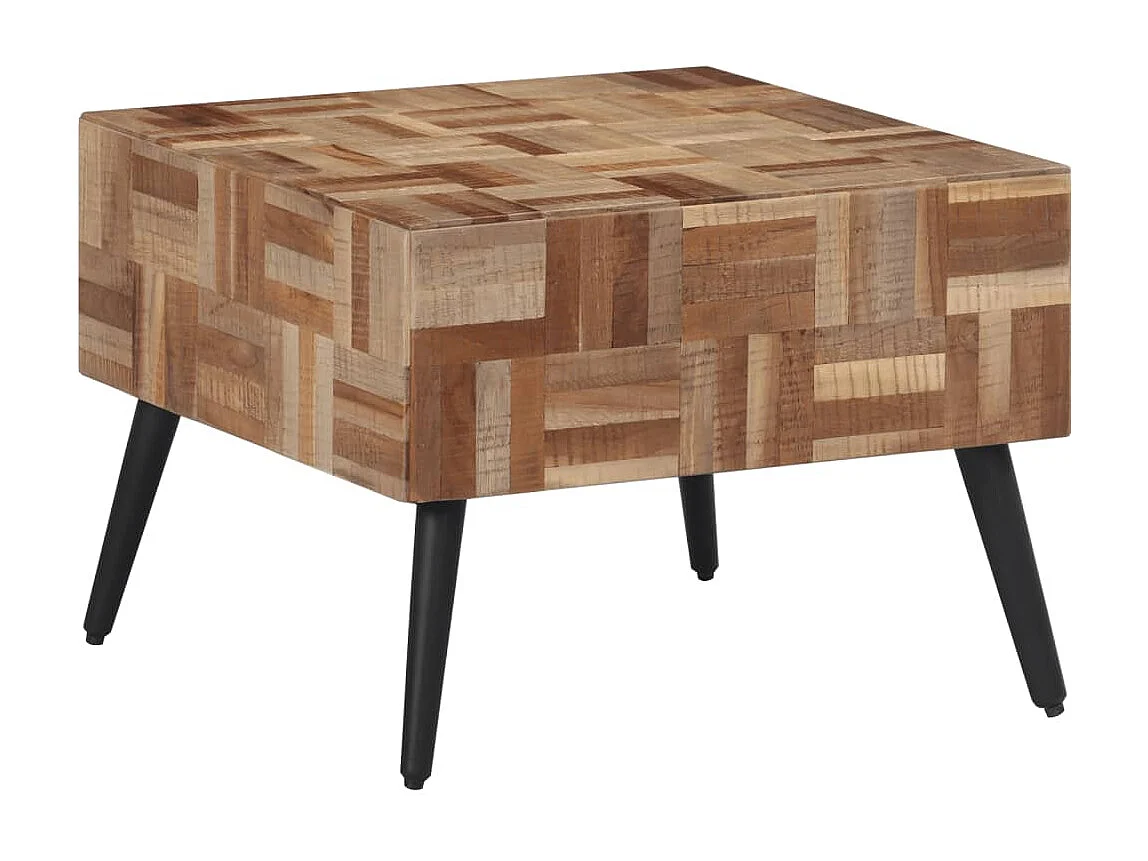 Table basse gris 55x55x40 cm teck de récupération massif