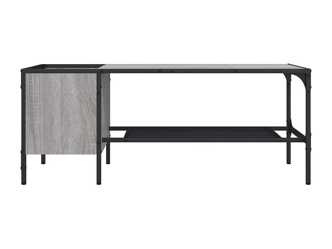 Salontafel met rek 100x51x40 cm bewerkt hout grijs sonoma eiken
