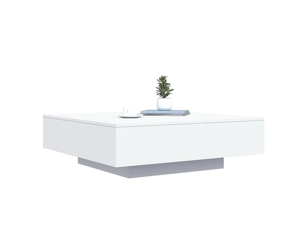 Salontafel met LED-verlichting 100x100x31 cm wit