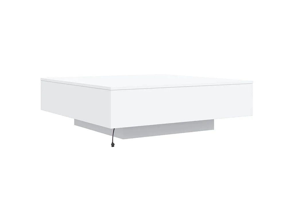 Table basse avec lumières LED blanc 100x100x31 cm