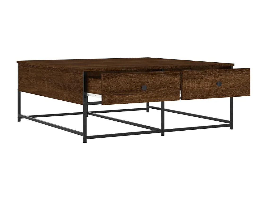 Tavolino Salotto Rovere Marrone 100x99x40 cm Legno Multistrato