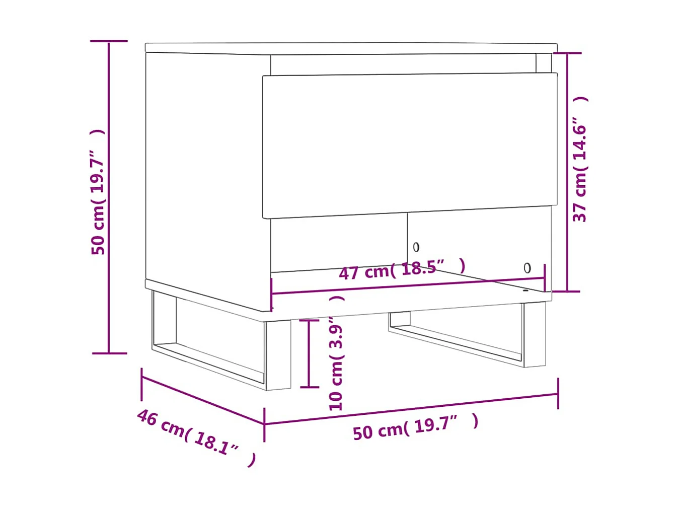 Couchtisch Weiß 50x46x50 cm Holzwerkstoff