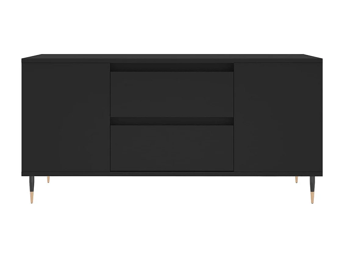 Tavolino da Salotto Nero 102x44,5x50 cm in Legno Multistrato