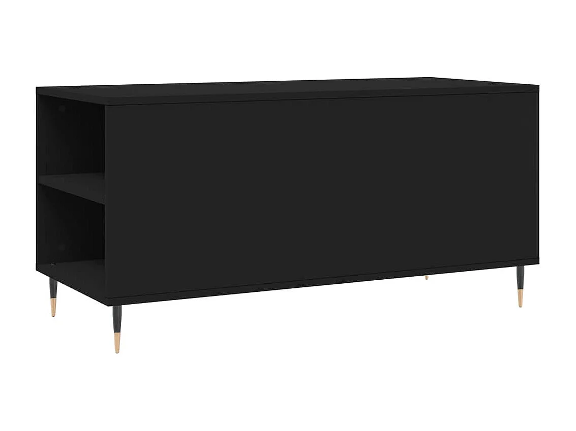 Tavolino da Salotto Nero 102x44,5x50 cm in Legno Multistrato