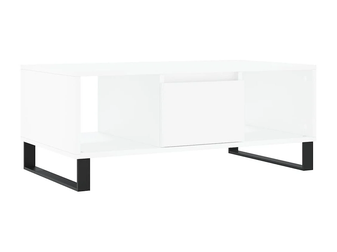 Salontafel 90x50x36,5 cm bewerkt hout wit