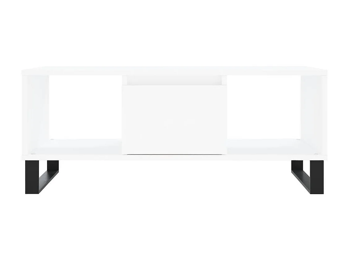 Salontafel 90x50x36,5 cm bewerkt hout wit