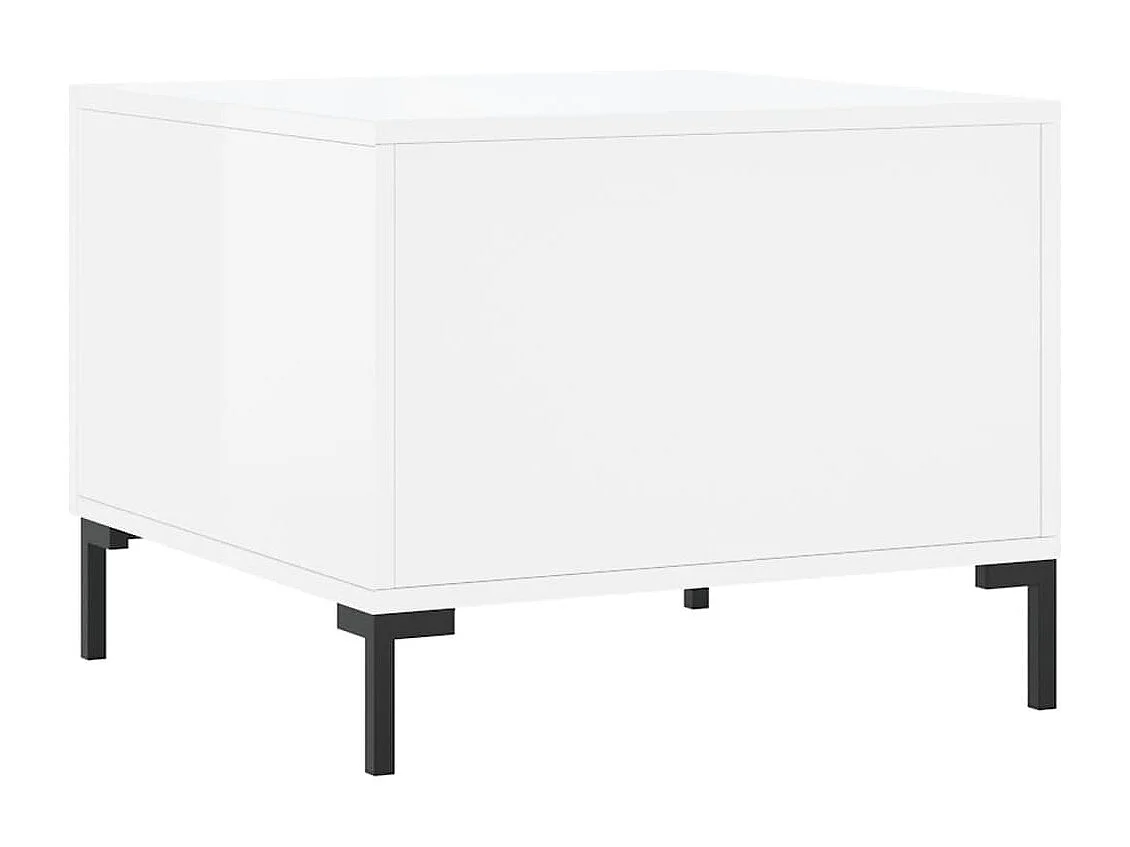 Tables basses 2 pcs blanc brillant 50x50x40cm bois d'ingénierie