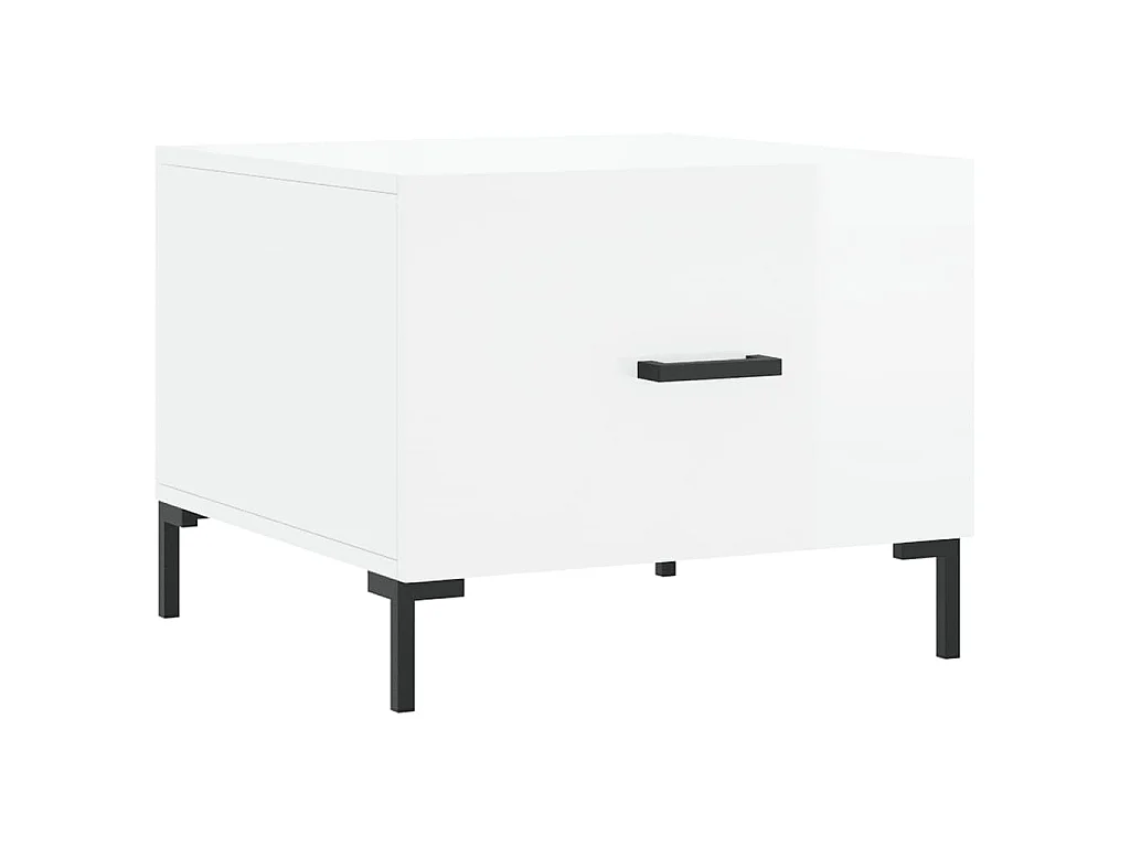 Salontafels 2 st 50x50x40 cm bewerkt hout hoogglans wit