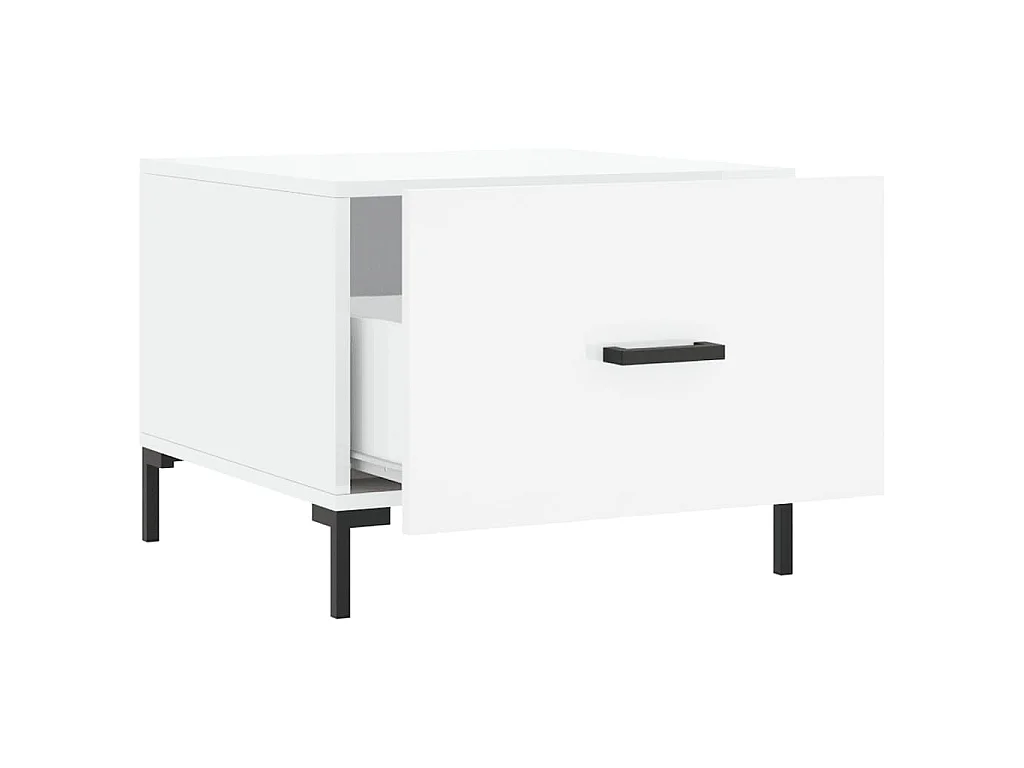 Salontafels 2 st 50x50x40 cm bewerkt hout hoogglans wit