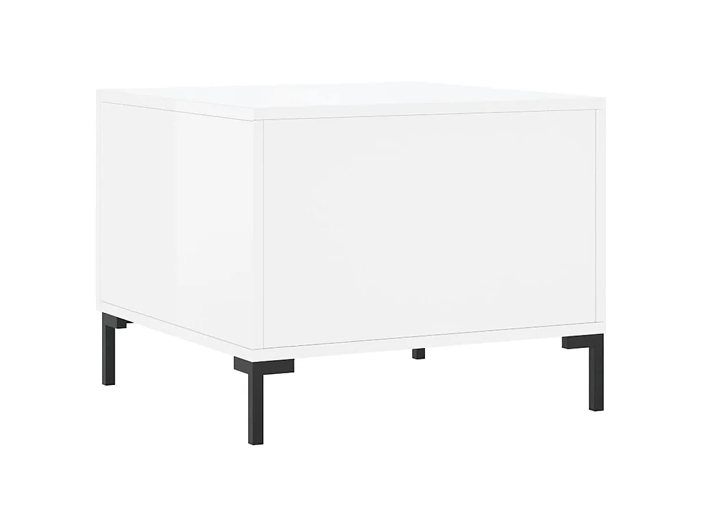 Salontafels 2 st 50x50x40 cm bewerkt hout hoogglans wit