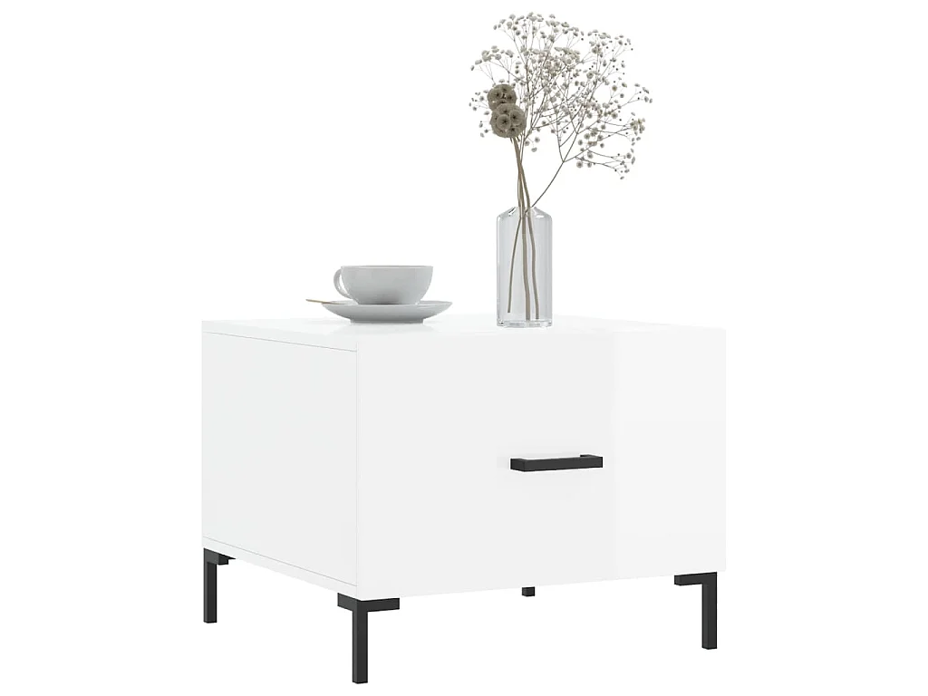 Couchtische 2 Stk. Hochglanz-Weiß 50x50x40 cm Holzwerkstoff