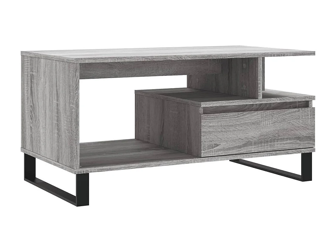 Mesa de centro 90x49x45 cm derivados de madeira cinzento sonoma
