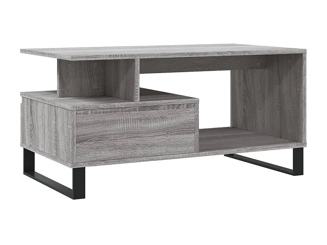 Mesa de centro 90x49x45 cm derivados de madeira cinzento sonoma