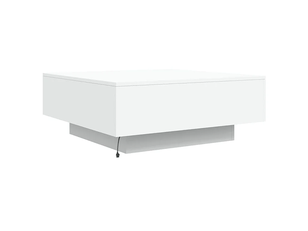 Couchtisch mit LED-Leuchten Weiß 80x80x31 cm