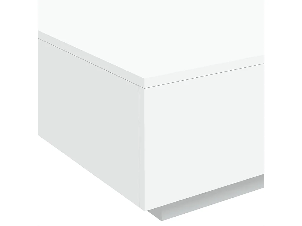 Couchtisch mit LED-Leuchten Weiß 80x80x31 cm