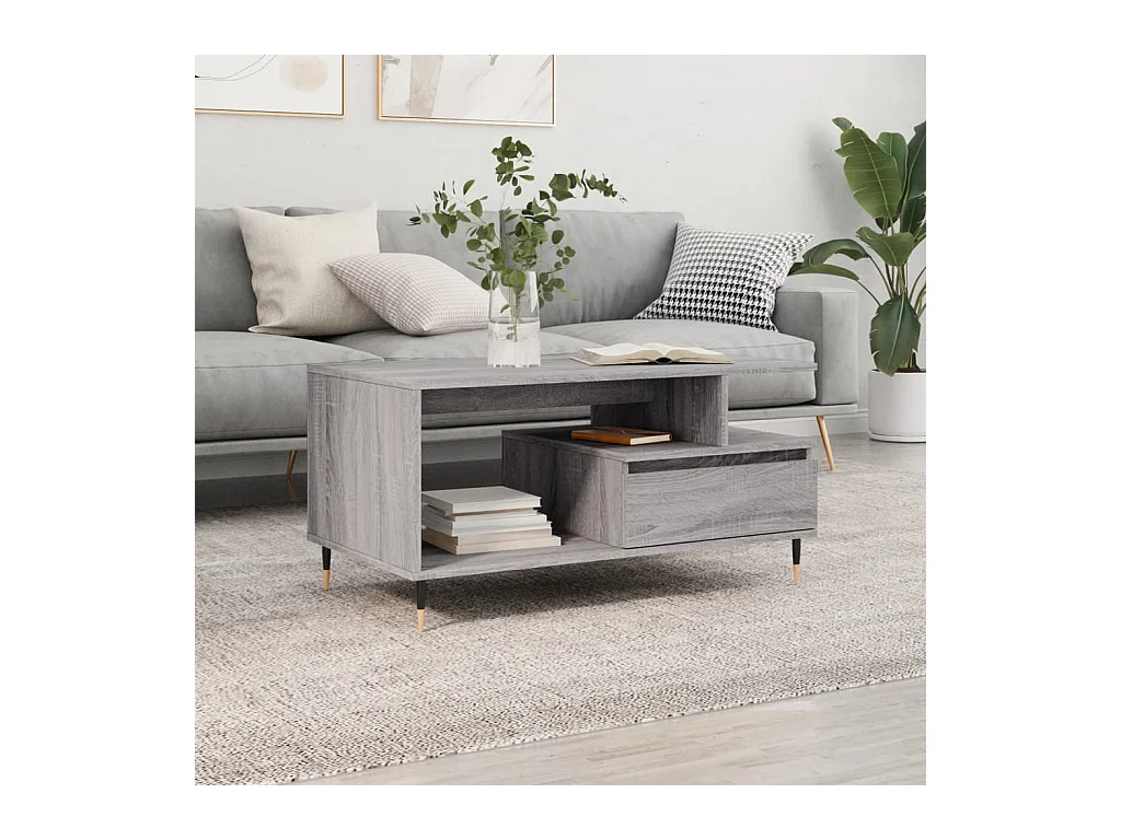 Couchtisch Grau Sonoma 90x49x45 cm Holzwerkstoff
