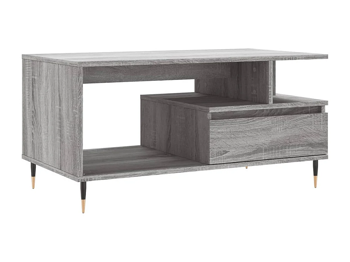Mesa de centro madera contrachapada gris Sonoma 90x49x45 cm
