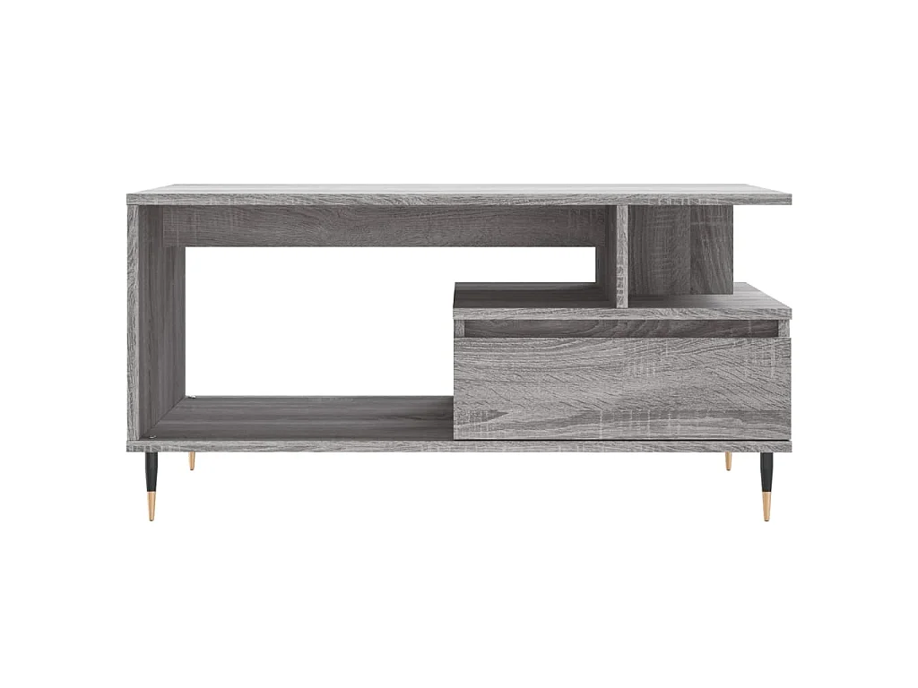Mesa de centro madera contrachapada gris Sonoma 90x49x45 cm