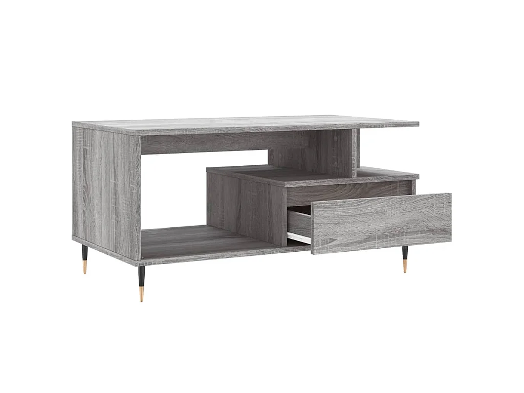 Mesa de centro madera contrachapada gris Sonoma 90x49x45 cm