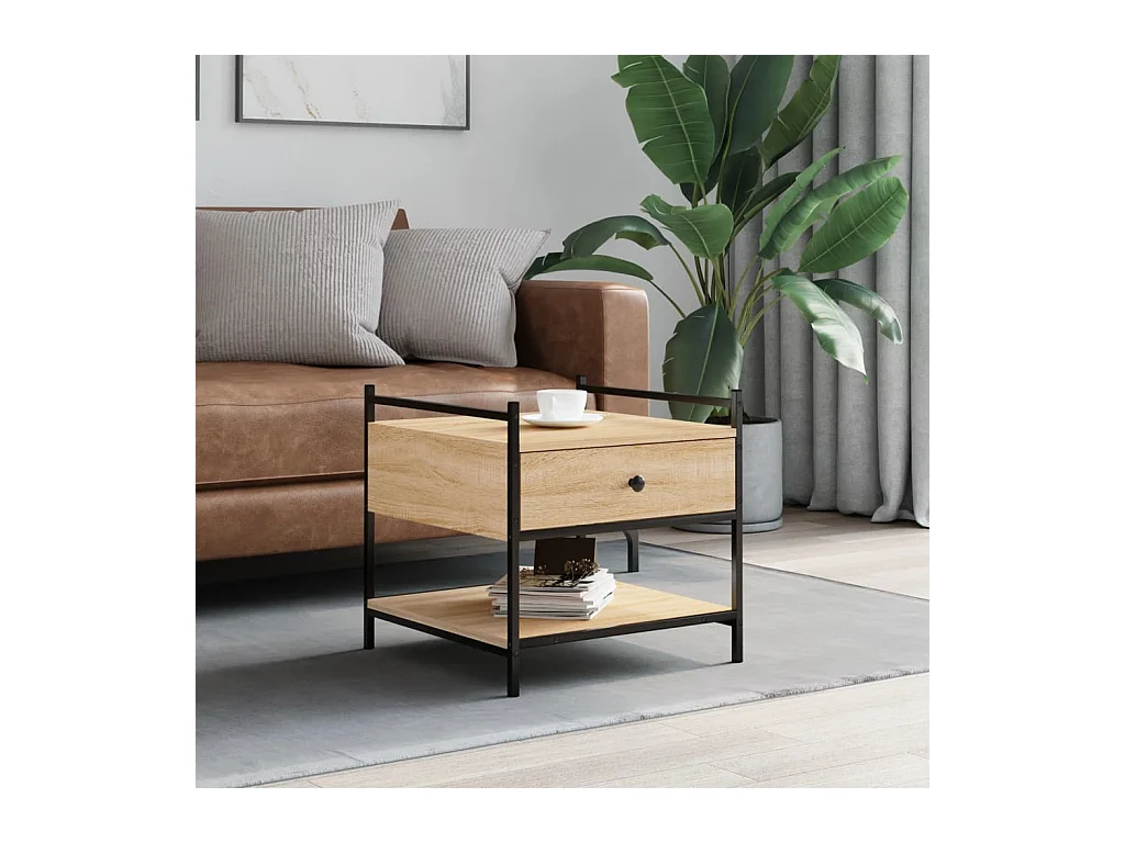 Table basse chêne sonoma 50x50x50 cm bois d'ingénierie