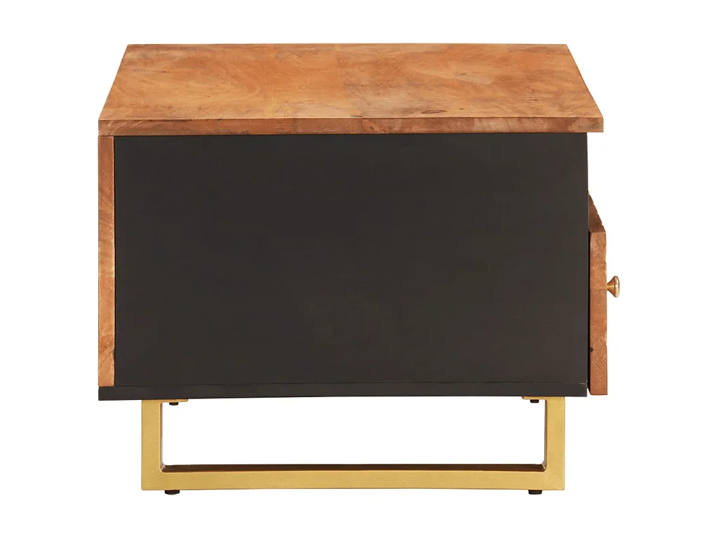 Table basse marron et noir 80x54x40 cm bois de massif manguier