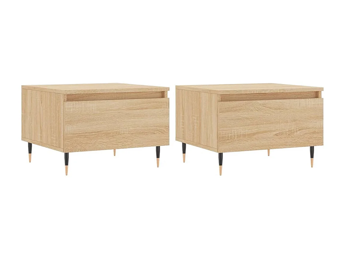 Tavolini Salotto 2pz Rovere Sonoma 50x46x35cm Legno Multistrato
