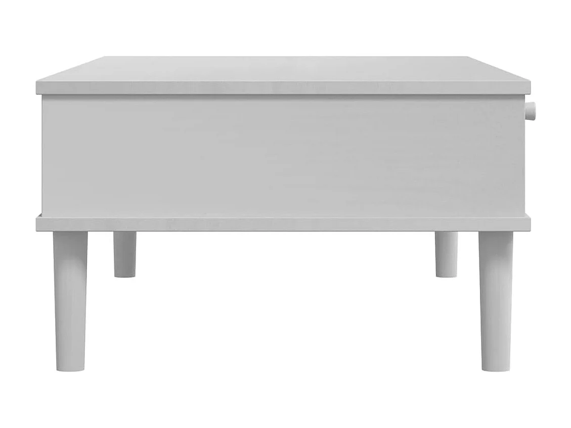 Table basse SENJA aspect rotin blanc 100x55x33 cm bois massif