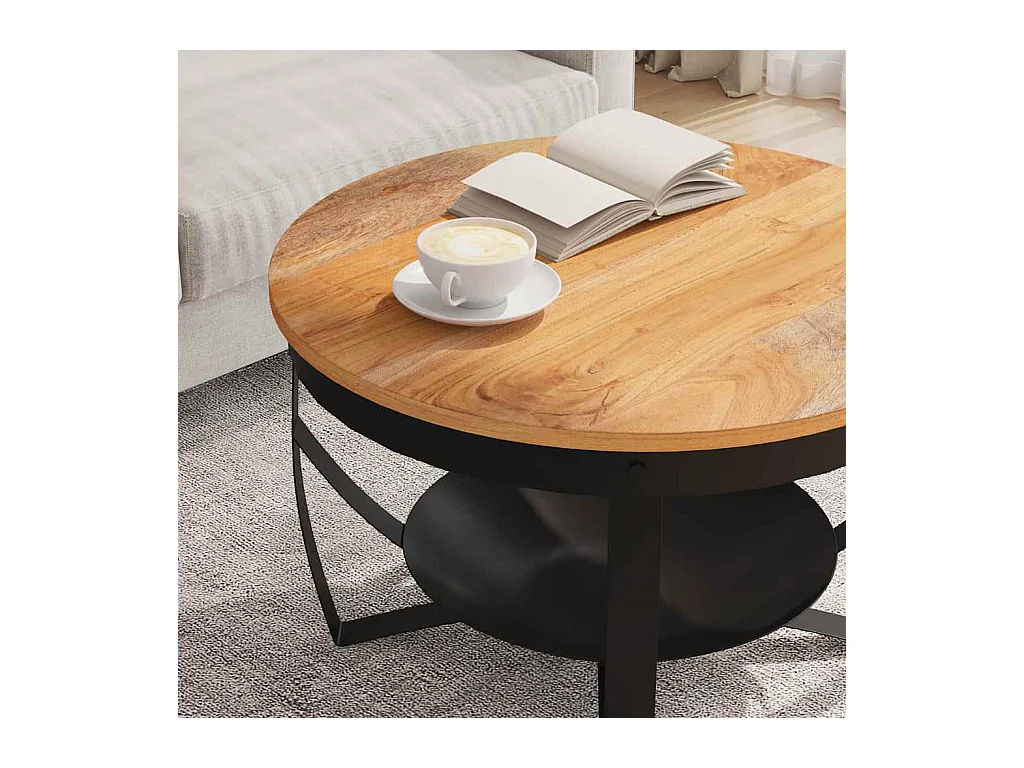 Table basse Ø68x43 cm Bois d'acacia solide