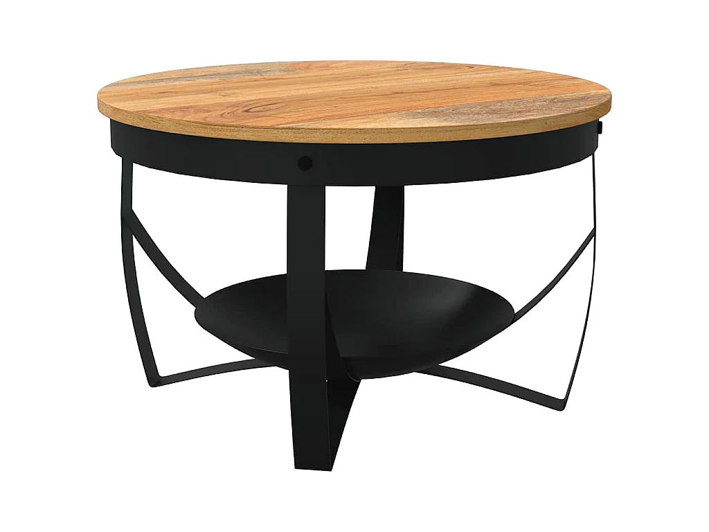 Tavolino da Salotto Ø68x43 cm in Legno Massello di Acacia