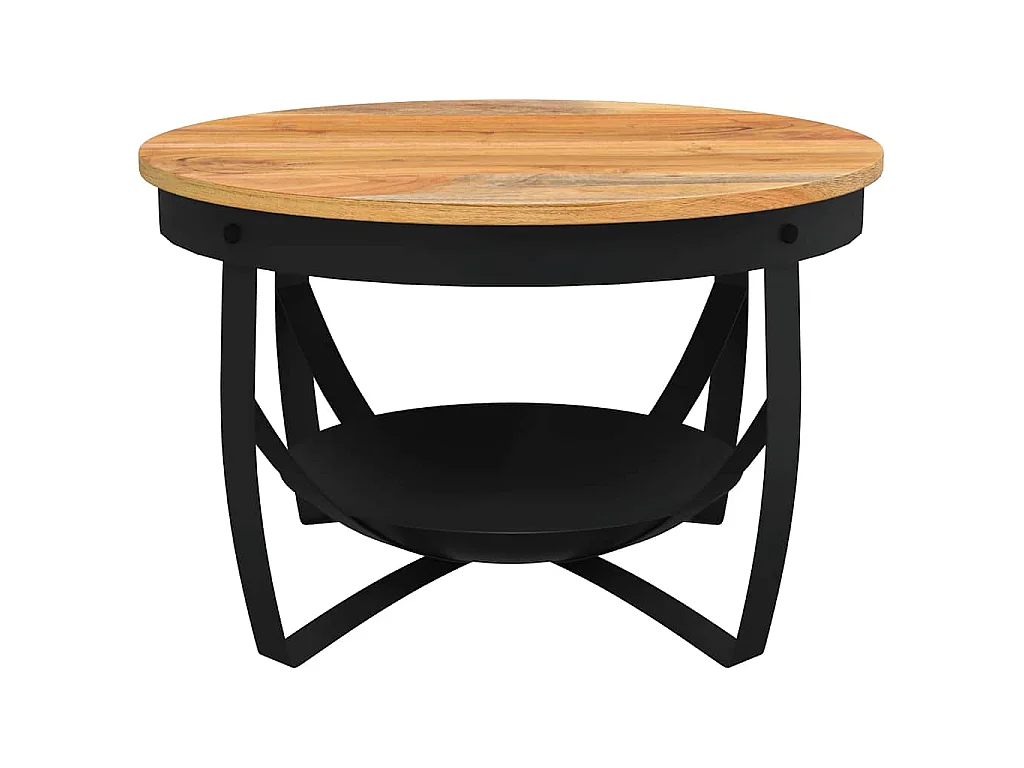 Tavolino da Salotto Ø68x43 cm in Legno Massello di Acacia