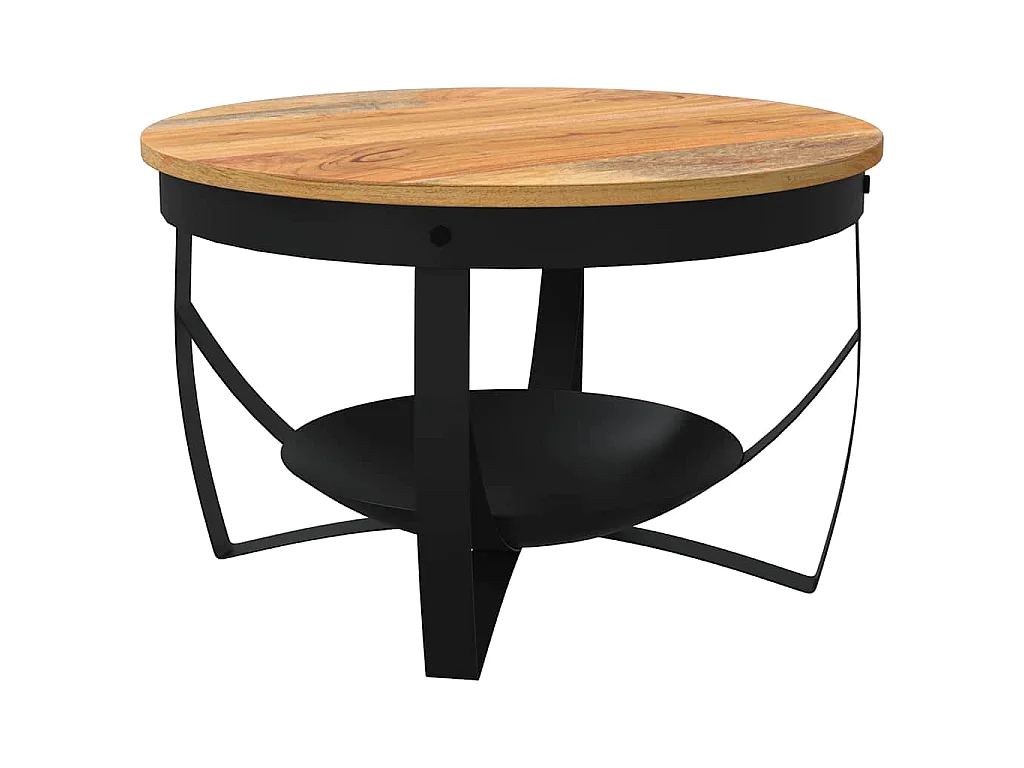 Tavolino da Salotto Ø68x43 cm in Legno Massello di Acacia