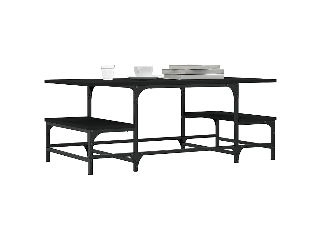 Table basse noir 100x50,5x40 cm bois d'ingénierie