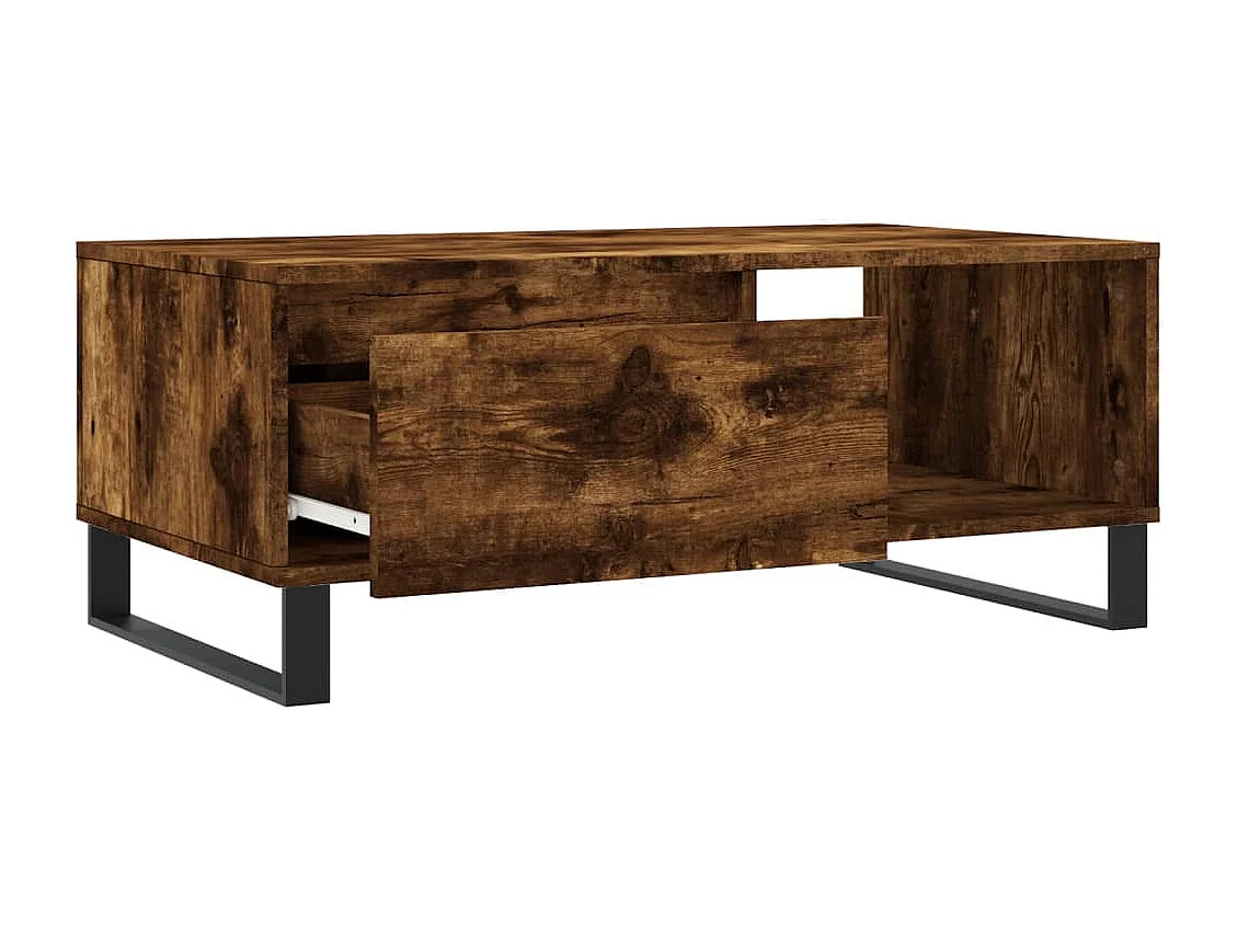 Table basse Chêne fumé 90x50x36,5 cm Bois d'ingénierie