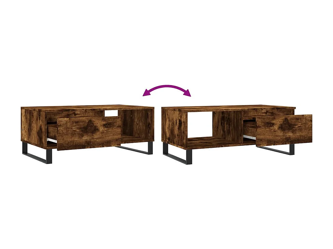 Table basse Chêne fumé 90x50x36,5 cm Bois d'ingénierie