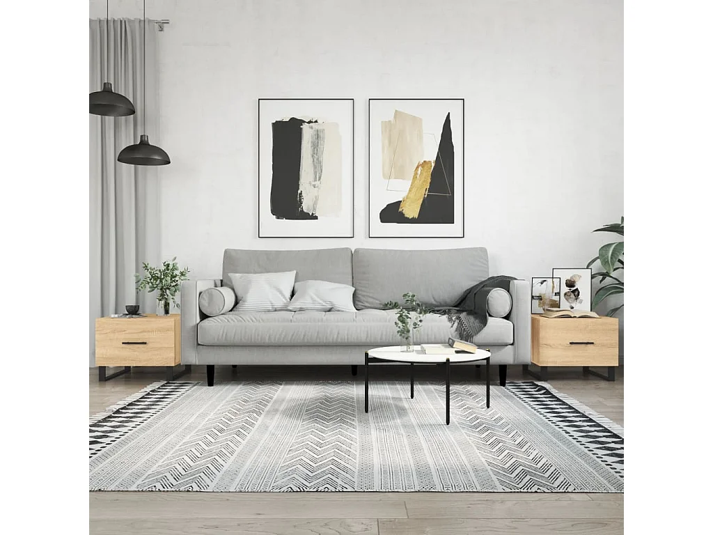 Tavolini Salotto 2pz Rovere Sonoma 50x50x40cm Legno Multistrato