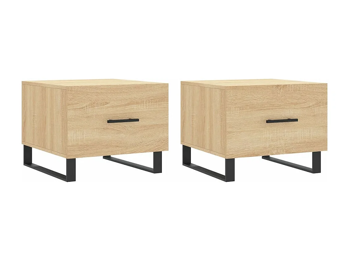 Tavolini Salotto 2pz Rovere Sonoma 50x50x40cm Legno Multistrato